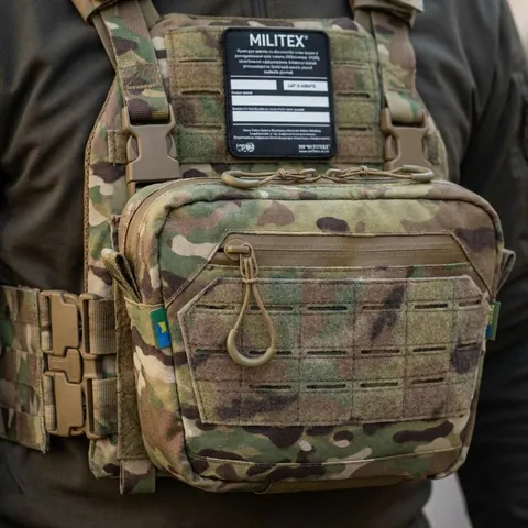 Сумка-напашник M Kiborg з балістичним пакетом 2 клас захисту PE Militex GU Сordura Multicam — фото 3
