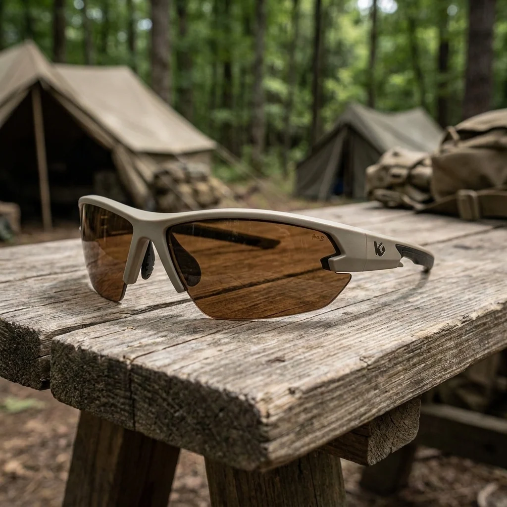 Окуляри захисні Venture Gear Tactical Semtex Tan (bronze) Anti-Fog, коричневі в камуфльованій оправі
