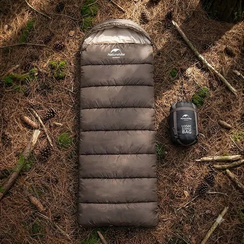 Спальник з капюшоном Naturehike U350S NH20MSD07, (-3°C), лівий, коричневий — фото 3