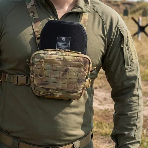 Сумка-напашник M Kiborg з балістичним пакетом 1 клас захисту Militex GU Сordura Multicam