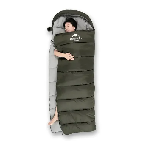 Спальник з капюшоном Naturehike U350S NH20MSD07, (-3°C), лівий, темно-зелений — фото 6