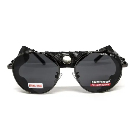 Окуляри захисні Global Vision Aviator-5 GunMetal (gray), сірі в темній оправі зі з'ємним ущільнювачем із синтетичної "шкіри", Чорний — фото 4