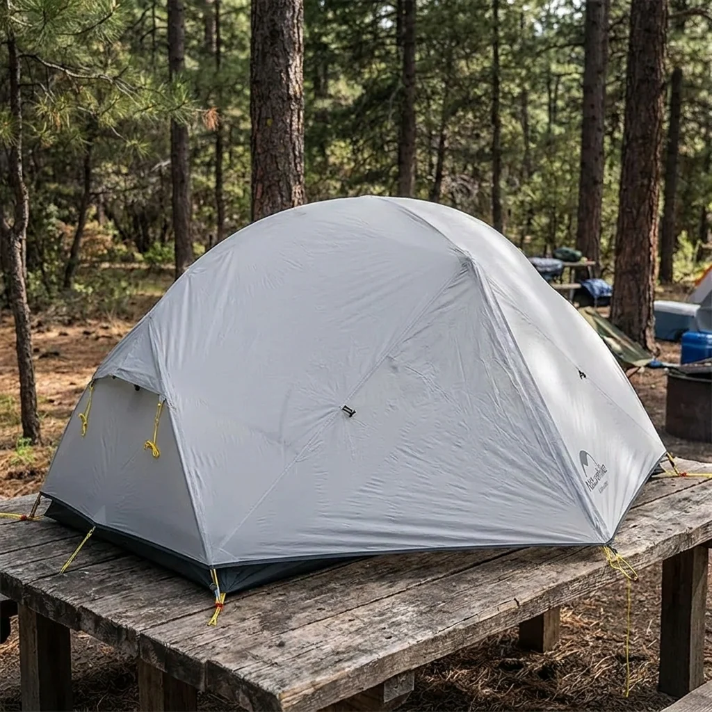 Намет надлегкий двомісний з футпринтом Naturehike Mongar NH17T007-M, 20D, сiрий