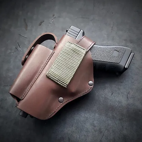 Шкіряна кобура поясна під GLOCK 17, коричнева — фото 3