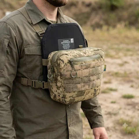 Сумка-напашник XL Kiborg з балістичним захистом 2 клас Militex Піксель