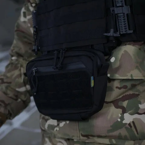 Сумка-напашник M Kiborg з балістичним пакетом 2 клас захисту PE Militex GU Сordura Black — фото 9