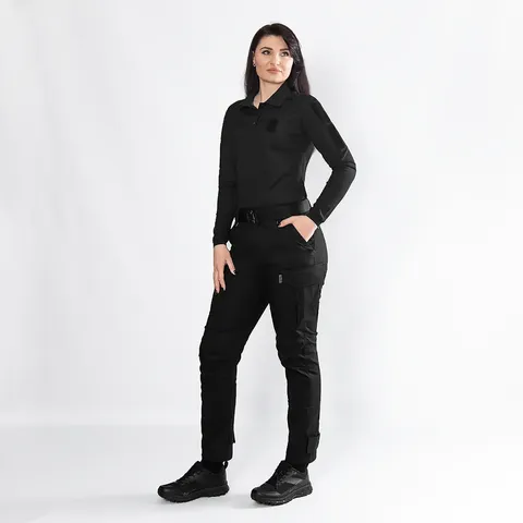 Поло Pani Paladin Long CoolPass Pique LT Чорне — фото 11