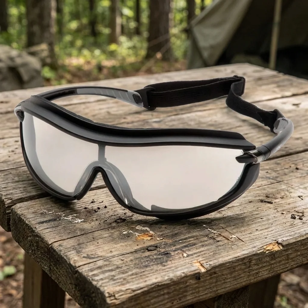 Окуляри захисні з ущільнювачем Pyramex XS3 Plus (indoor/outdoor mirror) Anti-Fog, дзеркальні напівтемні, Чорний