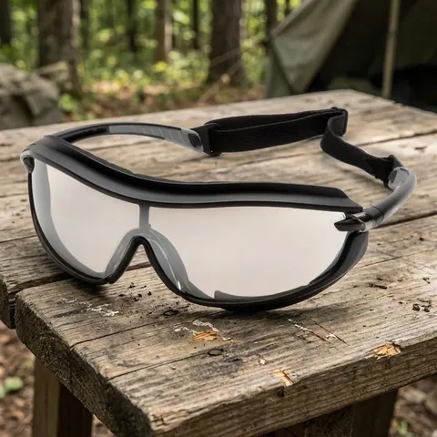 Окуляри захисні з ущільнювачем Pyramex XS3 Plus (indoor/outdoor mirror) Anti-Fog, дзеркальні напівтемні, Чорний