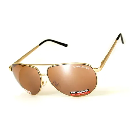 Окуляри захисні Global Vision Aviator-4 (drive mirror), коричневі лінзи — фото 3