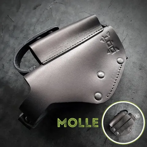 Кобура для пістолета ТТ на MOLLE | шкіряна чорна
