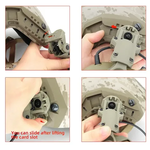 Кріплення для навушників MSA SORDIN на рейки ARC - NeckFlip HELMET RAIL MOUNT KIT (TAN) — фото 5
