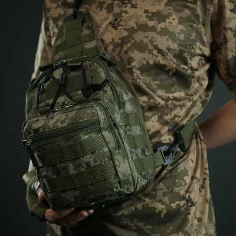 Сумка через плече — Піксель з MOLLE-системою — фото 8