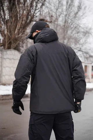 Чорна зимова утеплена тактична куртка Archon Husky Extreme Єврозима — фото 9