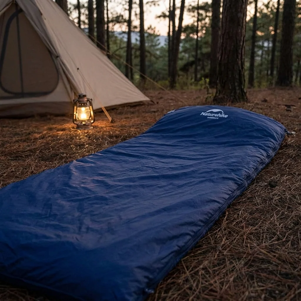 Спальник надлегкий Naturehike LW180 NH21MSD04 правий, (15°C), p-p XL, темно-блакитний