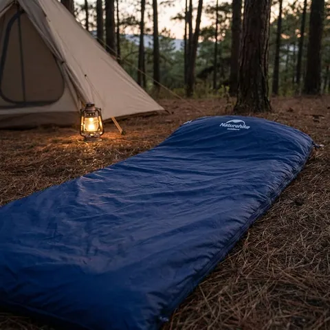Спальник надлегкий Naturehike LW180 NH21MSD04 правий, (15°C), p-p XL, темно-блакитний