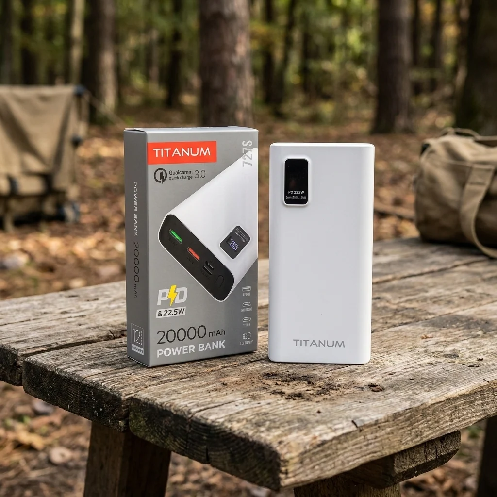 Повербанк TITANUM 727S 20000mAh 22.5W White