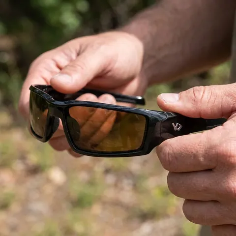 Окуляри захисні Venture Gear Pagosa (bronze) Anti-Fog, коричневі в чорній оправі, Чорний — фото 3