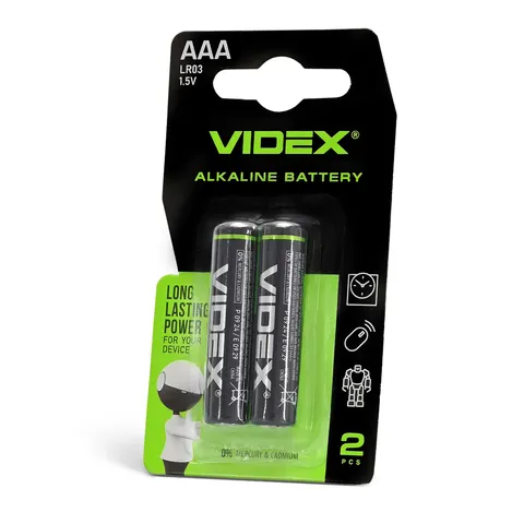 Лужна батарейка Videx LR03/AAA 2шт SMALL BLISTER — фото 2