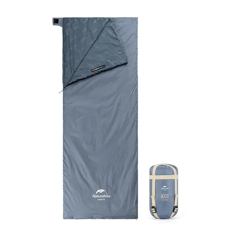 Спальник надлегкий Naturehike Ultralight LW180 NH21MSD09 лівий, (15°C), p-p M, сіро-синій — фото 2