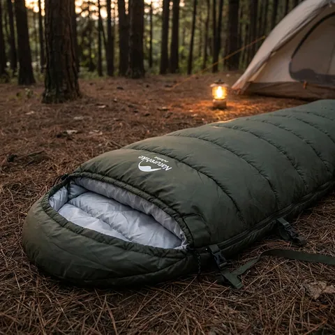 Спальник з капюшоном Naturehike U350S NH20MSD07, (-3°C), правий, темно-зелений