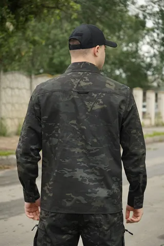 Сорочка тактична Operator 5 Twill чорний мультикам на ґудзиках — фото 9