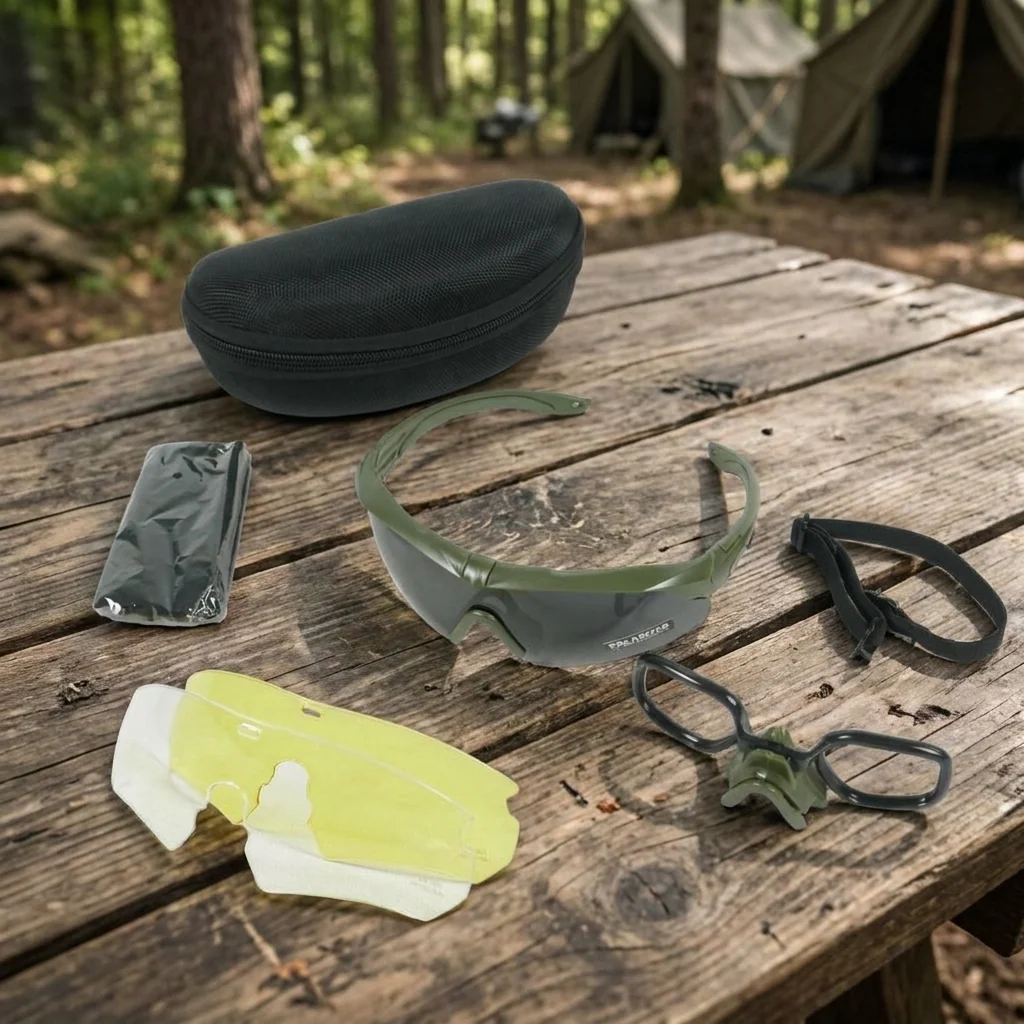 Тактичні окуляри Polarized uv400 C5 з 3 лінзами та Хакі оправа