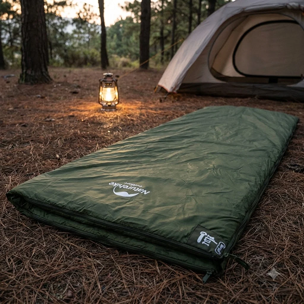 Спальник надлегкий Naturehike LW180 NH21MSD04 лівий, (15°C), p-p M, темно-зелений