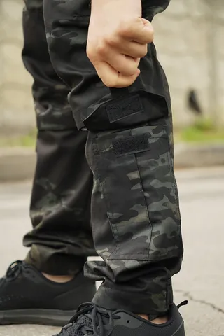 Тактичні штани UA Twill Black Multicam з посиленими колінами та 8 кишенями — фото 12