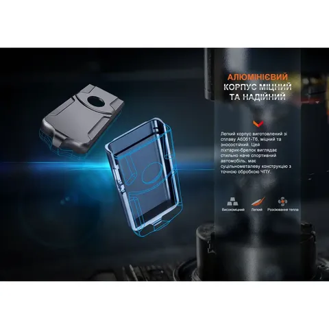 Ліхтар наключний Fenix E03R V2.0, синій — фото 9