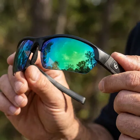 Окуляри поляризаційні (захисні) Venture Gear Tensaw Polarized (green mirror) дзеркальні синьо-зелені, Чорний — фото 3