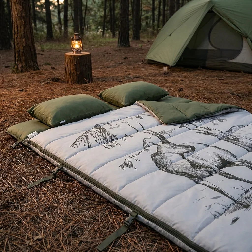 Спальний мішок двомісний із подушками Naturehike NH21MSD06, зелений