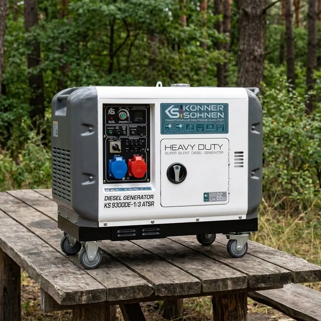 Дизельний генератор Konner&Sohnen KS 9300DE-1/3 ATSR, 230/400 В, 6.5/6.0 кВт (макс. 7.5/7.0 кВт), 1/3 фази, АВР (ATS), електростартер, 168 кг