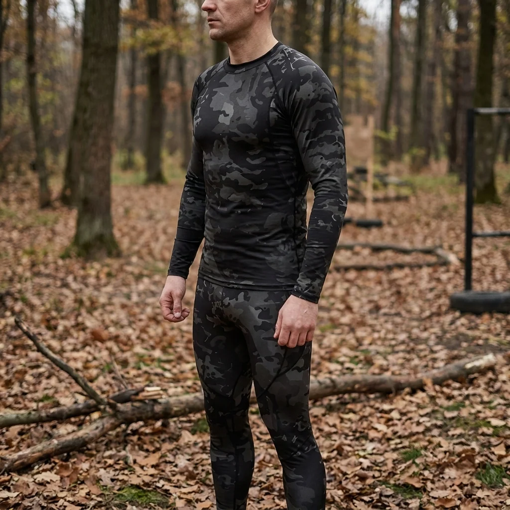 Термобілизна чорний мультикам ESDY Tactical Thermal