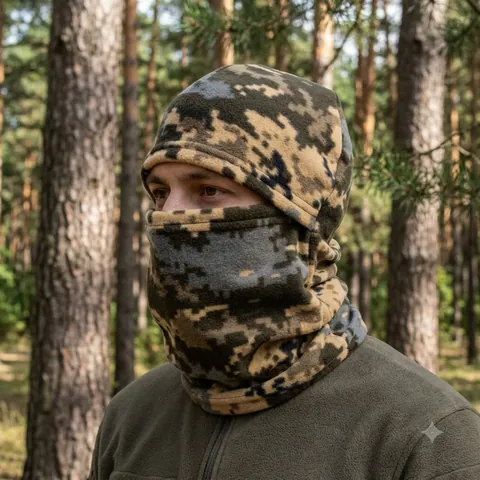 Балаклава військова флісова піксель