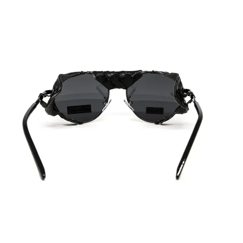 Окуляри захисні Global Vision Aviator-5 GunMetal (gray), сірі в темній оправі зі з'ємним ущільнювачем із синтетичної "шкіри", Чорний — фото 6
