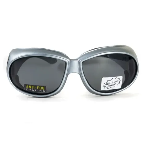 Окуляри захисні з ущільнювачем Global Vision Outfitter Metallic (gray) Anti-Fog, чорні в сірій оправі, Сірий — фото 5