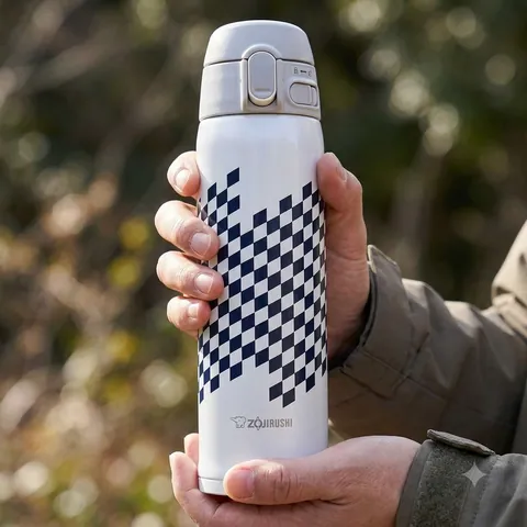 Термокухоль Zojirushi SM-TAE 0,48 л з візерунком Ichimatsu Moyo білий — фото 3