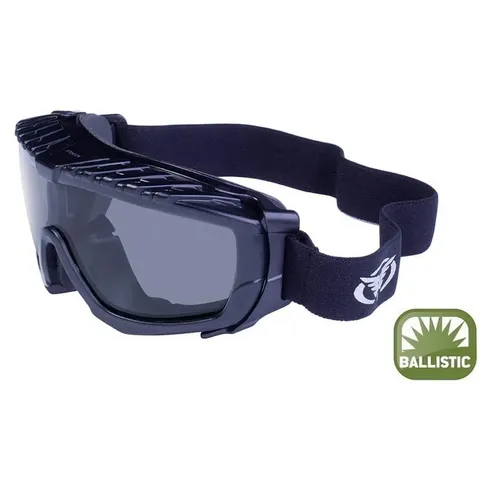 Окуляри захисні з ущільнювачем Global Vision Ballistech-1 (smoke) Anti-Fog, чорні, Чорний — фото 2