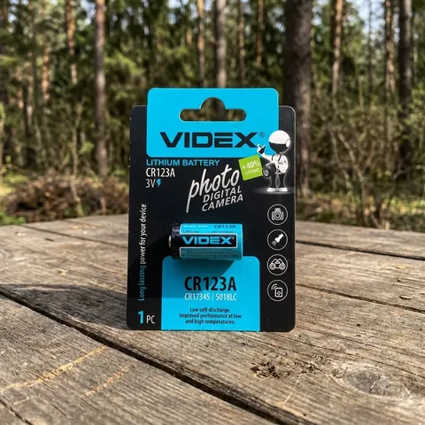 Батарейка літієва Videx CR123A 1шт BLISTER CARD