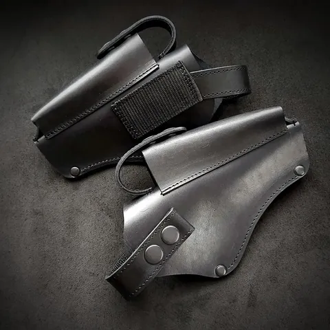 Міцна поясна кобура під АПС | шкіряна| чорна — фото 2