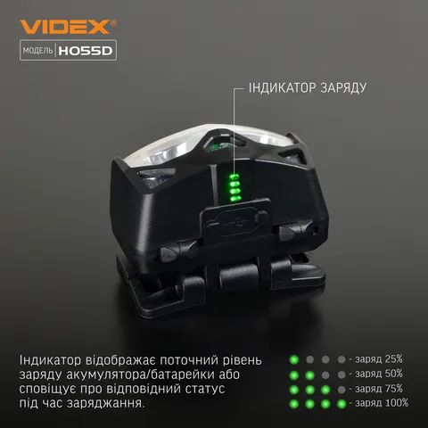 Налобний світлодіодний ліхтарик VIDEX VLF-H055D 500Lm 5000K — фото 10