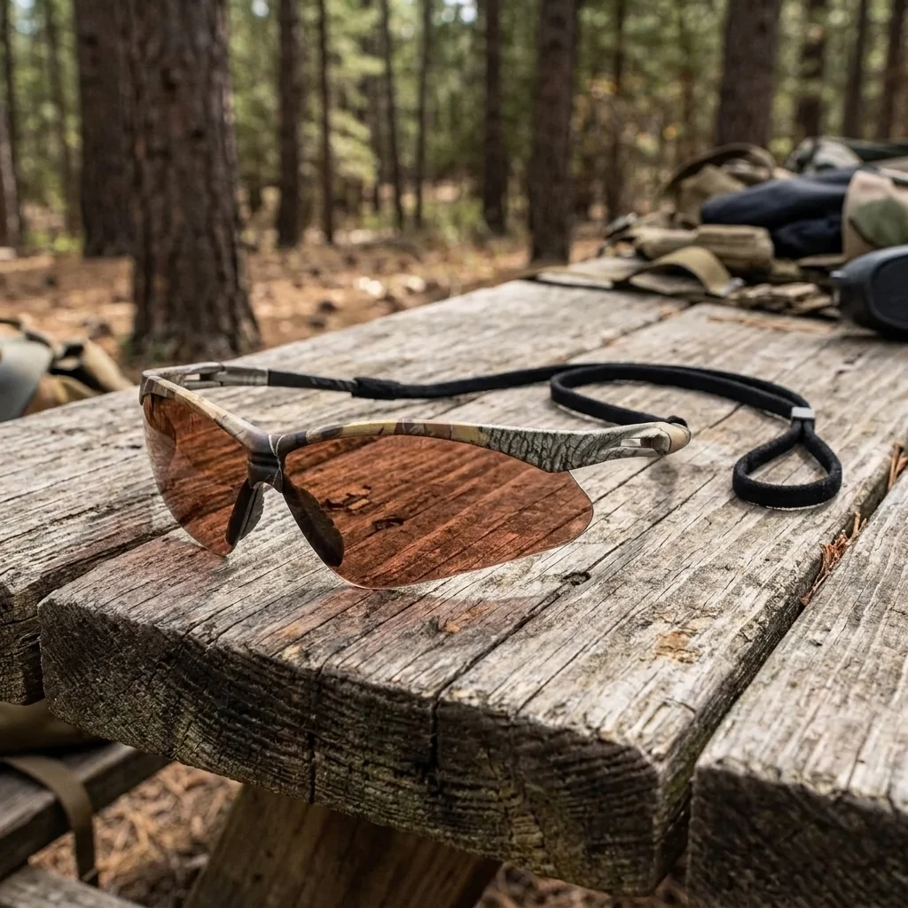 Окуляри захисні Pyramex Pmxtreme Camo (bronze) Anti-Fog, коричневі в камуфльованій оправі, Камуфляж