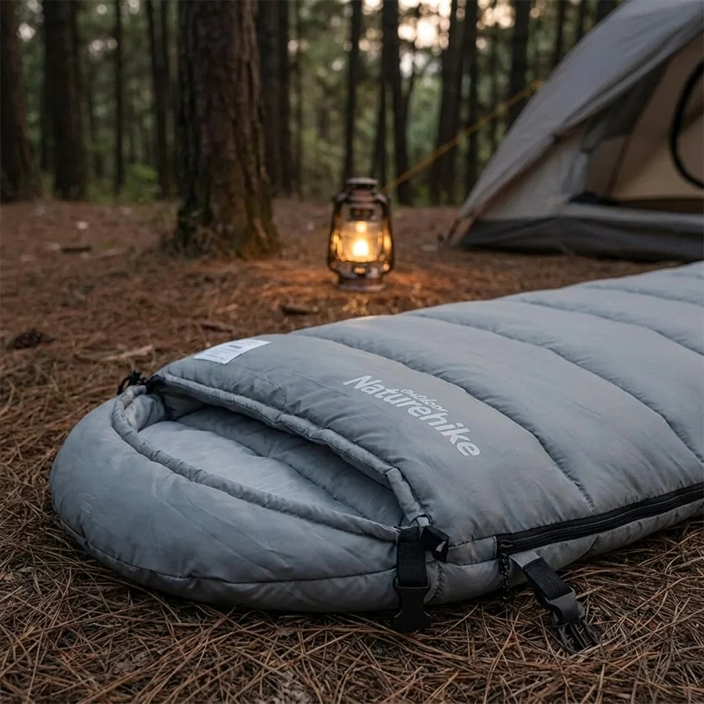 Спальник з капюшоном Naturehike M300 NH20MSD02, правий, сірий