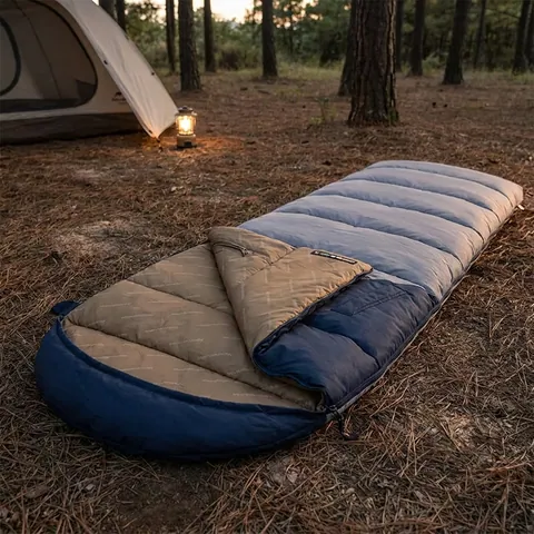 Спальник з капюшоном Naturehike Sunny Day PL02 U250 CNK2550WS028, (8,5°C), лівий, блакитно-синій