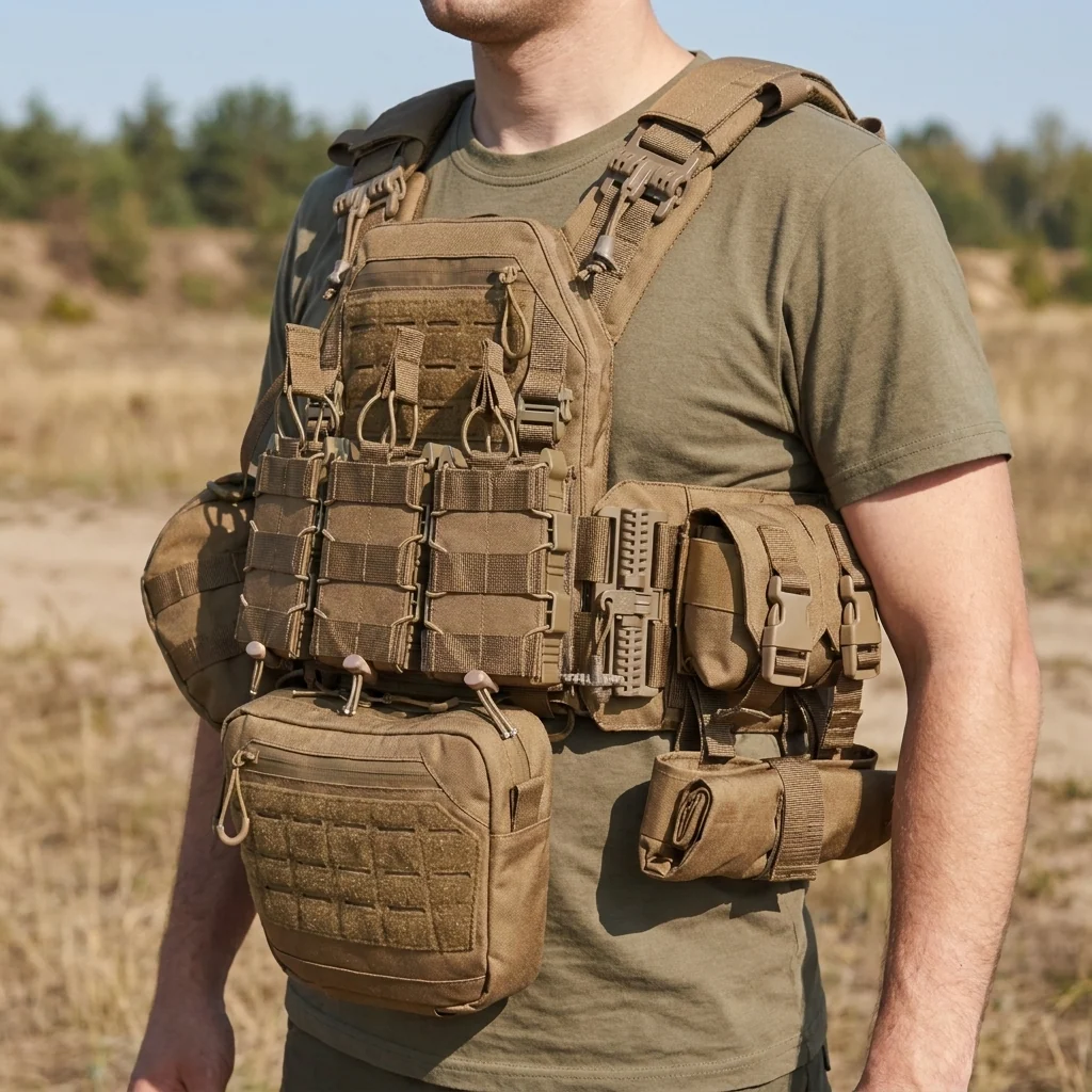 Комплект Kiborg Плитоноска GU gen.2 + 8 підсумків Койот