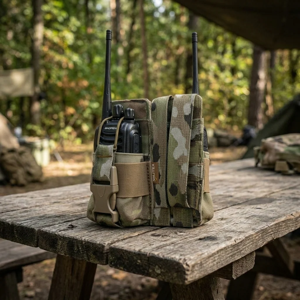 Посилений підсумок під рацію Militex Cordura original USA Мультикам з NIR-просоченням