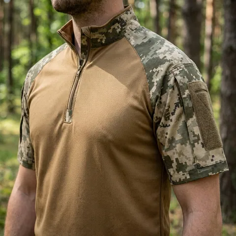 Тактична футболка убакс G4 Kiborg з коротким рукавом койот+піксель — фото 3