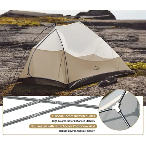 Намет надлегкий двомісний Naturehike Cloud Up Pro CNK2350WS020, коричневий — фото 4