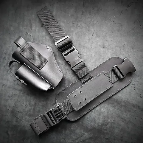 Настегна кобура під GLOCK 17 | шкіряна| чорна — фото 3